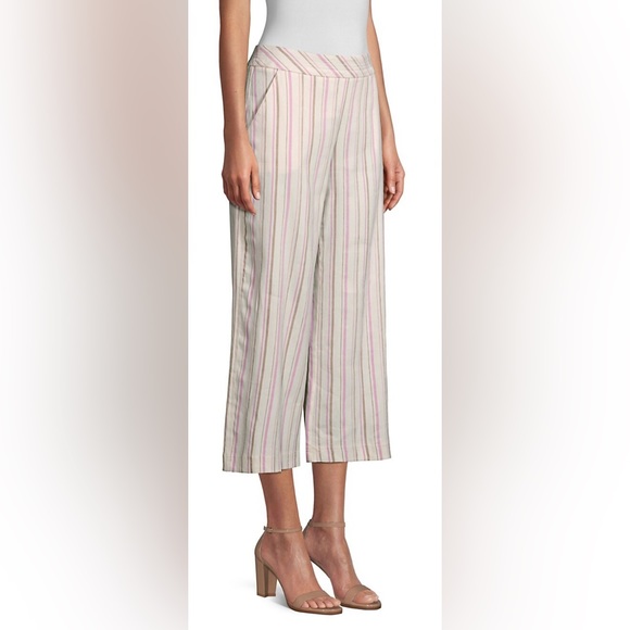 Trina Turk White Monument Pink and Brown Striped Pants Size 14 NWT - Picture 3 of 13